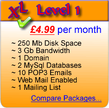 Level 1 Hosting £4.99 per month