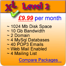 Level 2 Hosting £9.99 per month