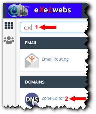 Search for DNS incPanel